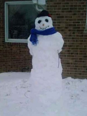 Snowman created by Catherine James and Diana Walker